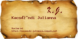 Kacsándi Julianna névjegykártya